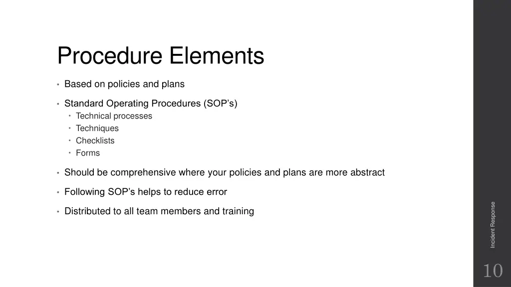 procedure elements