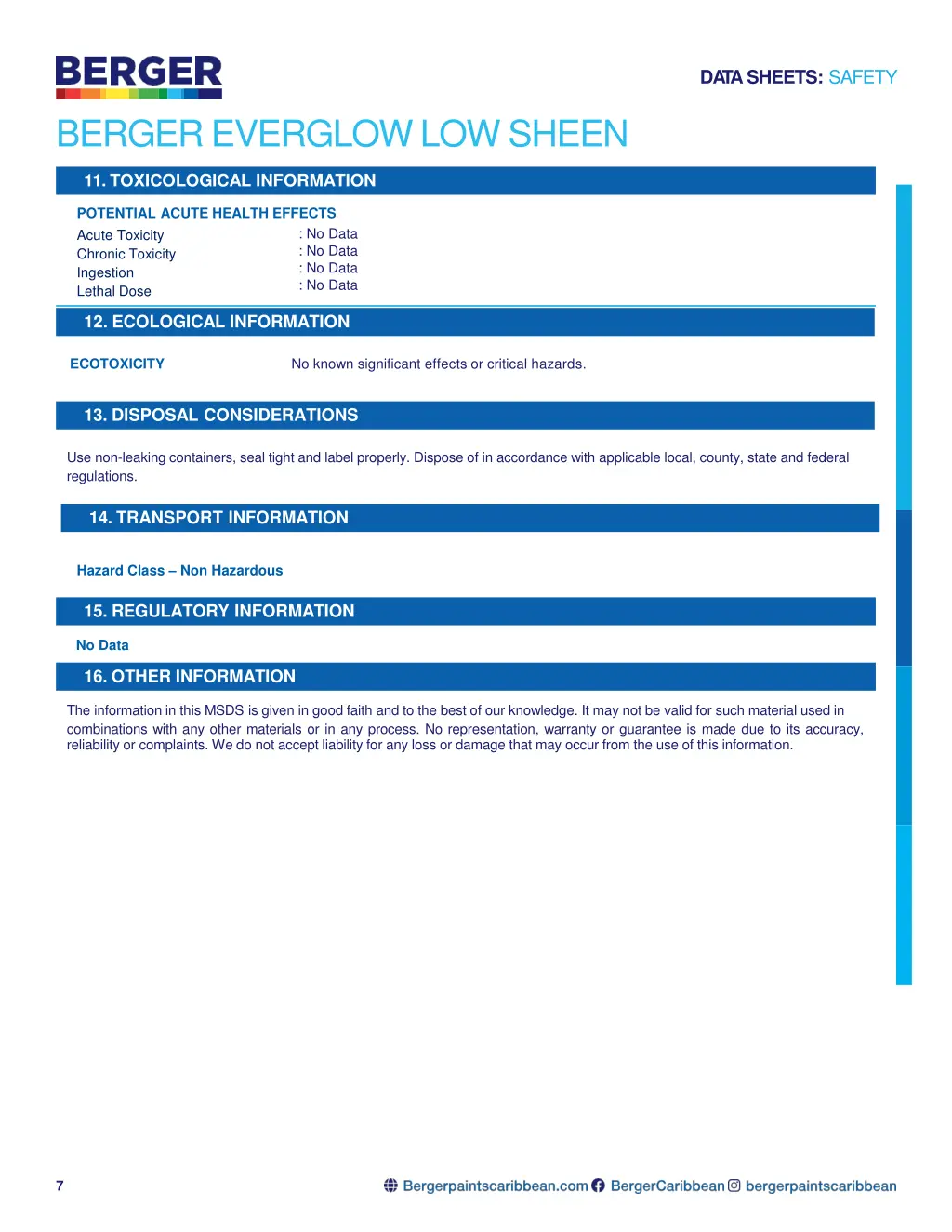 da tasheets safety 5