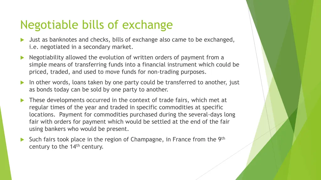 negotiable bills of exchange