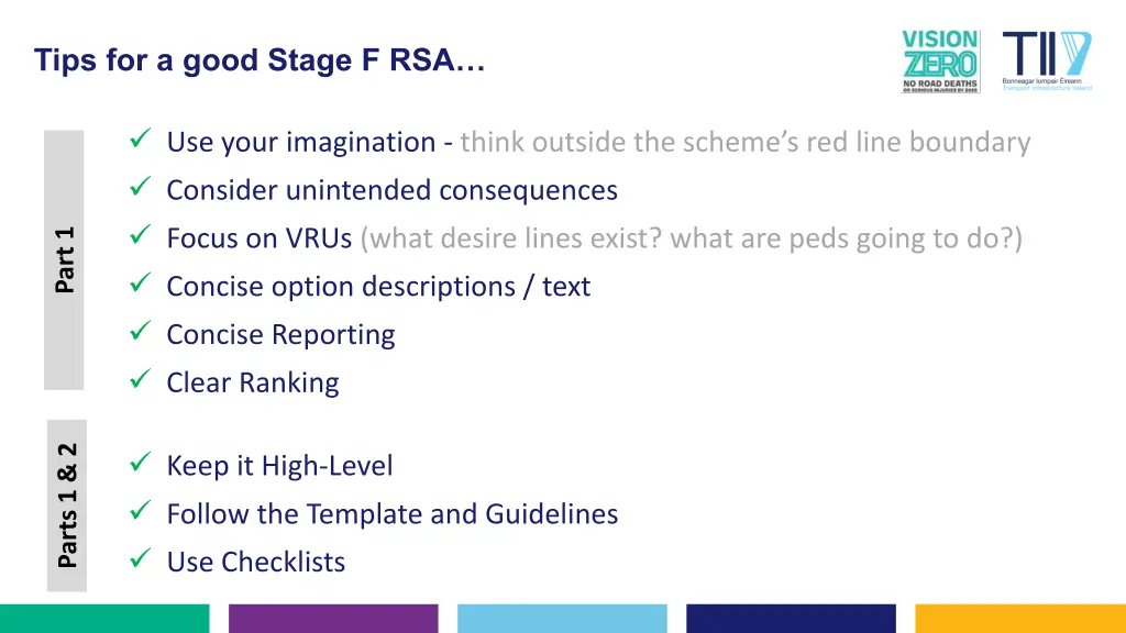 tips for a good stage f rsa
