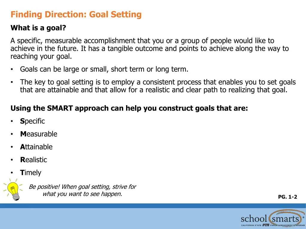 finding direction goal setting 1
