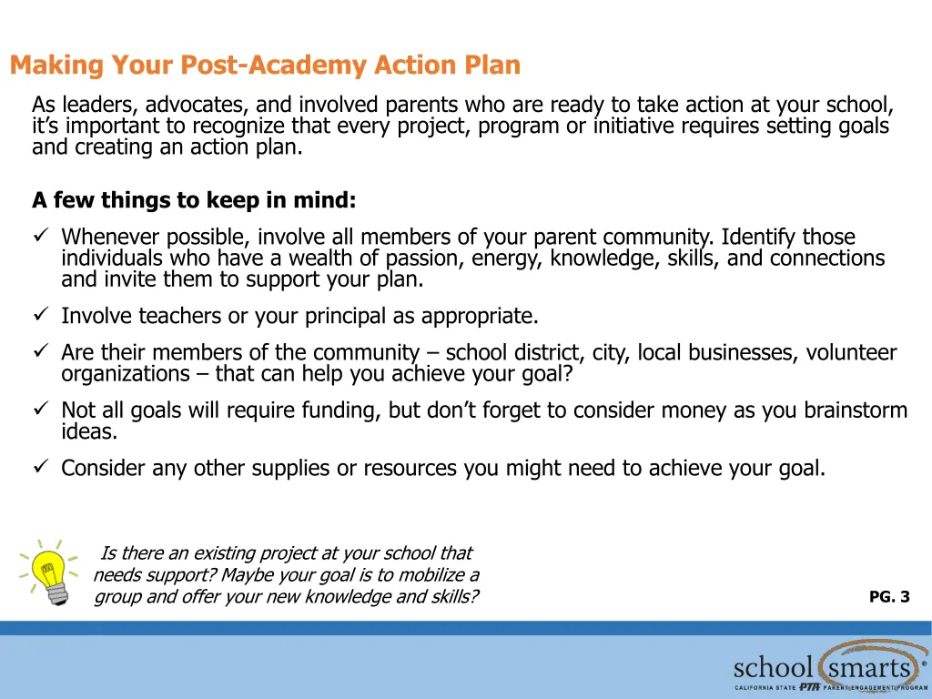 making your post academy action plan as leaders