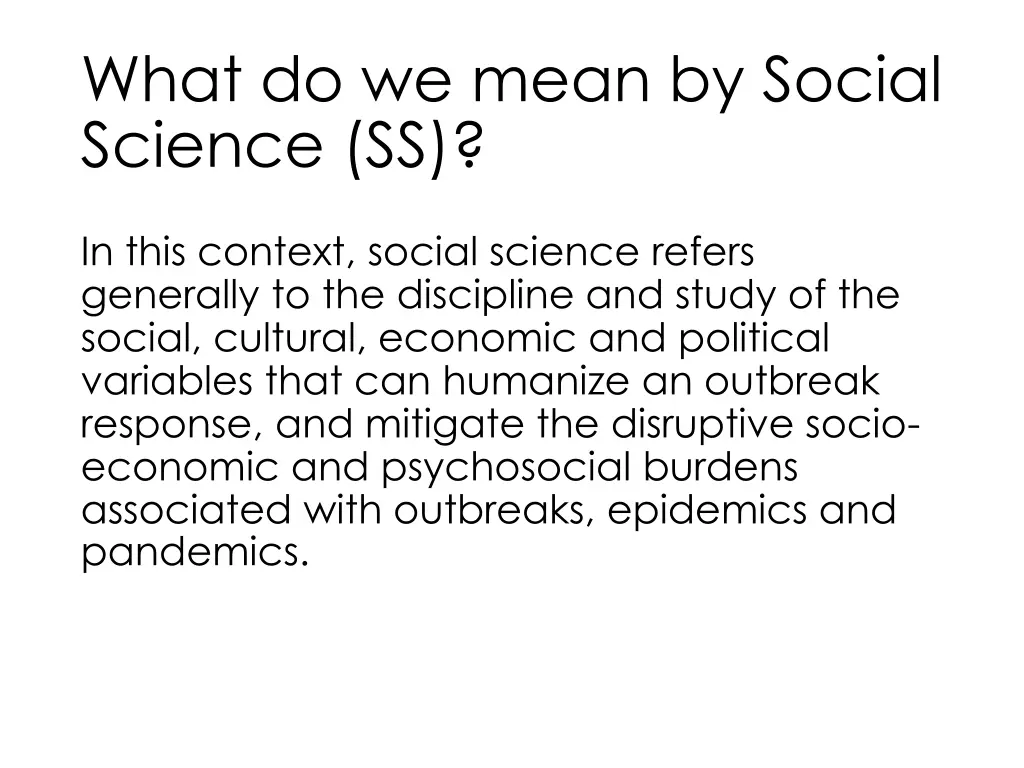 what do we mean by social science ss