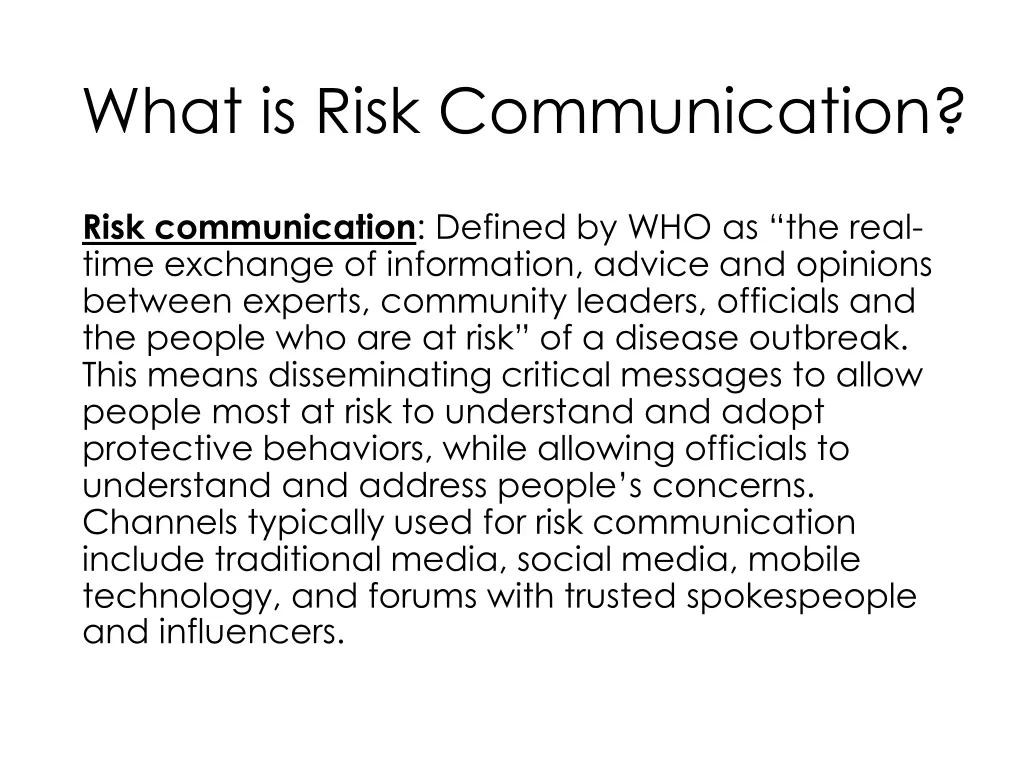 what is risk communication