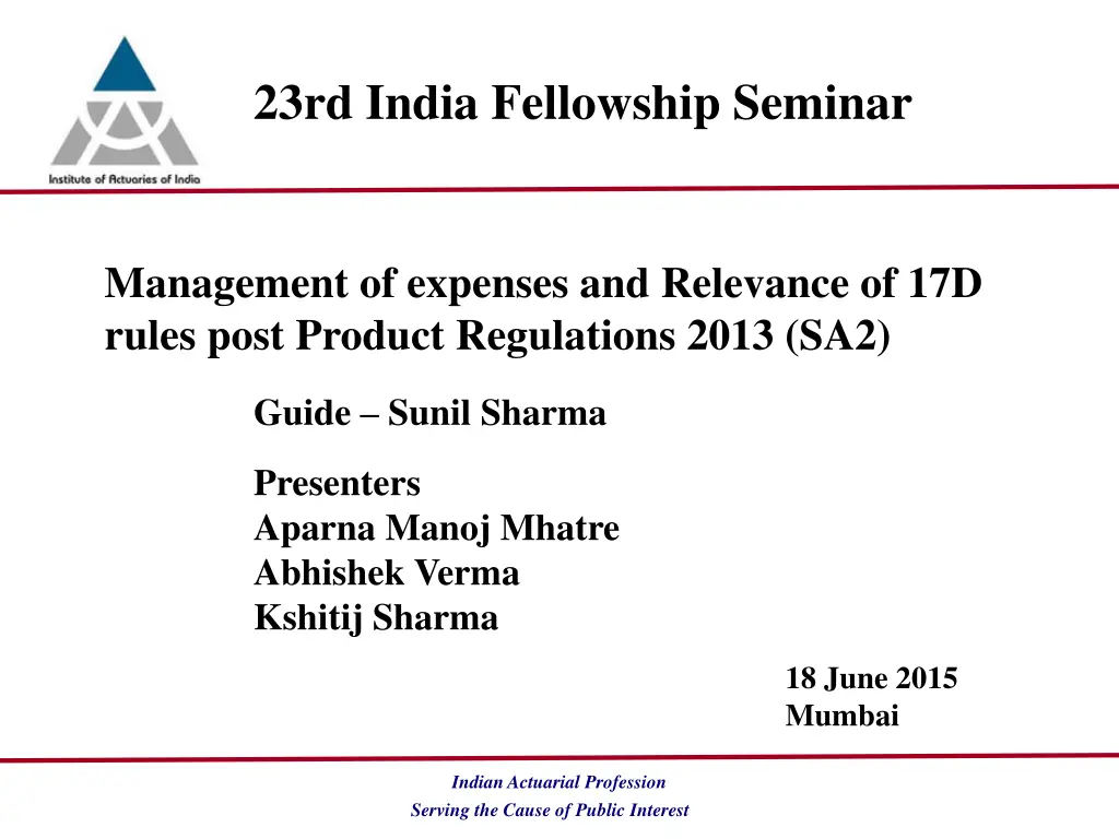 23rd india fellowship seminar
