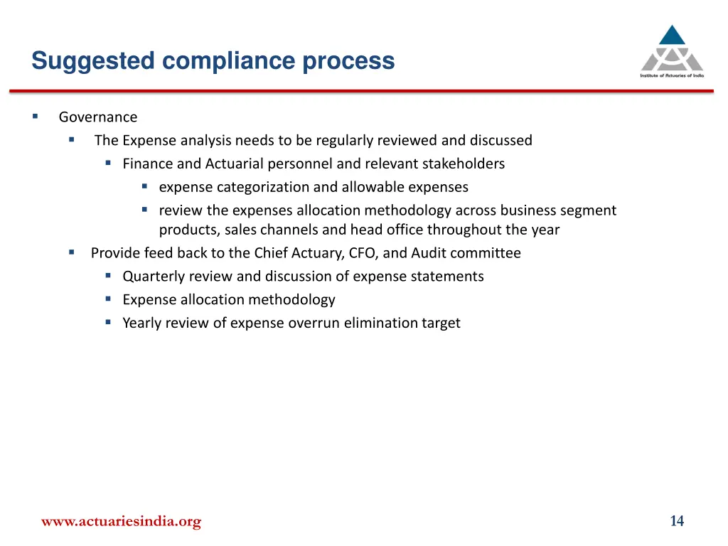 suggested compliance process