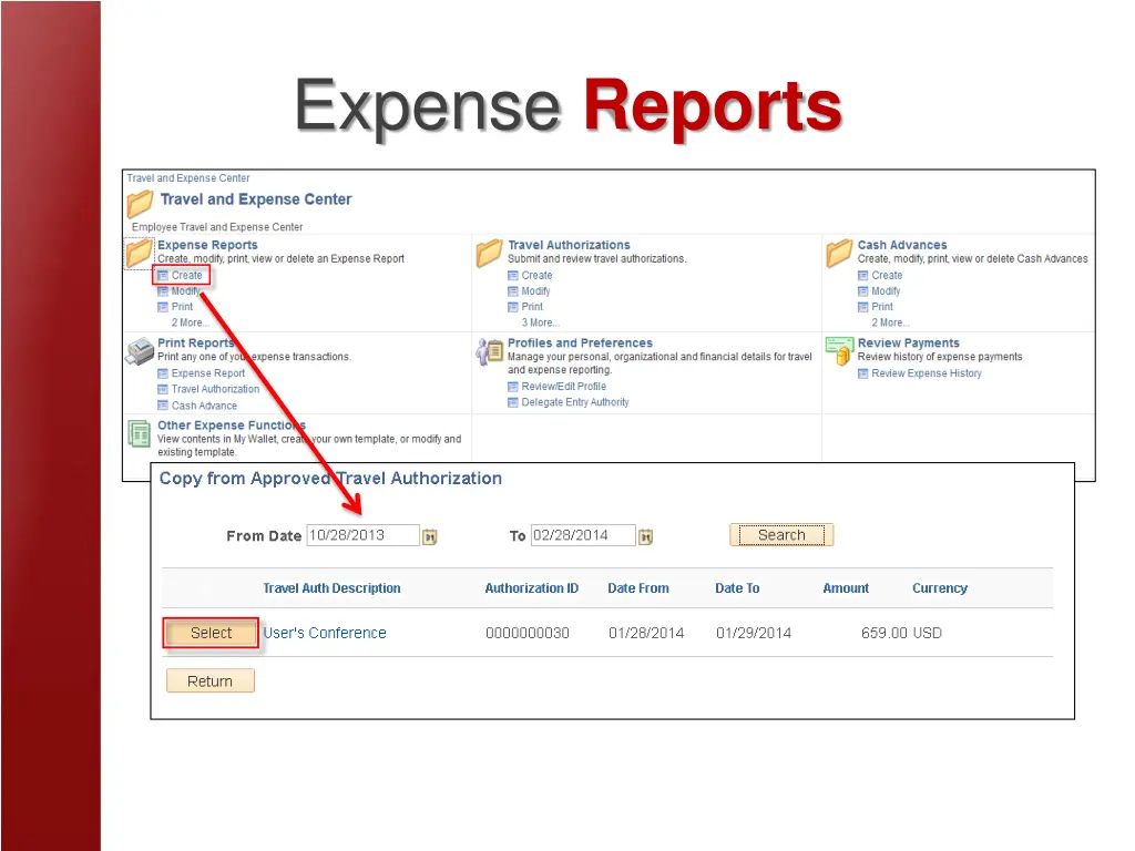 expense reports