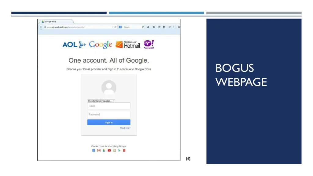 bogus webpage