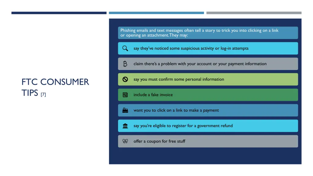 phishing emails and text messages often tell