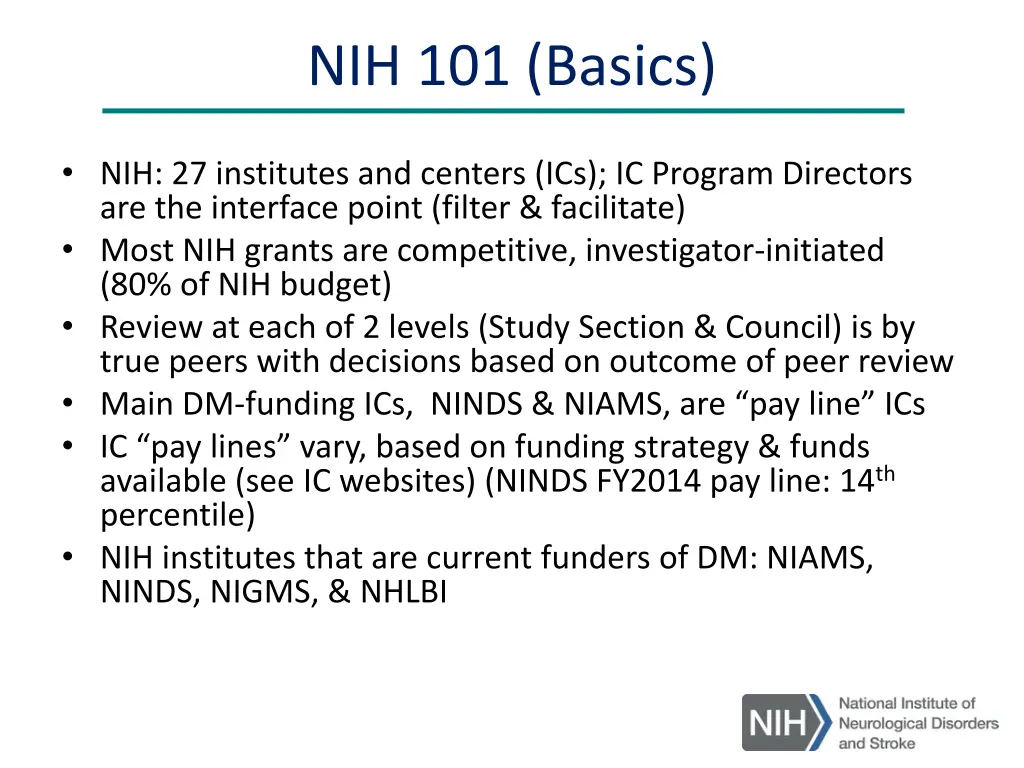 nih 101 basics