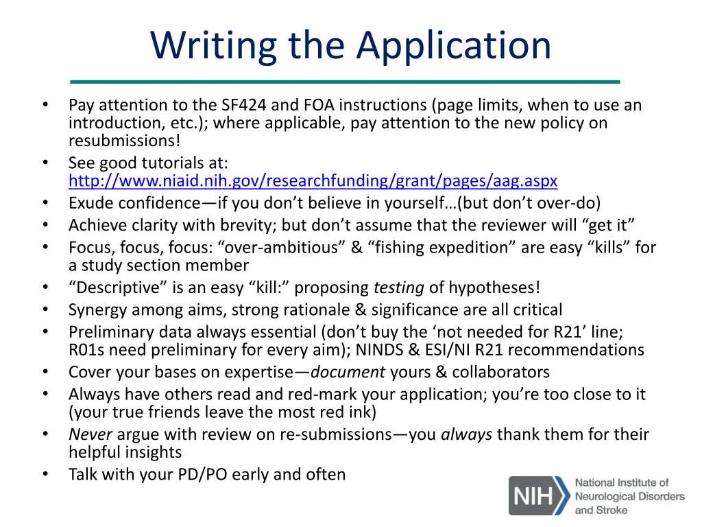 writing the application