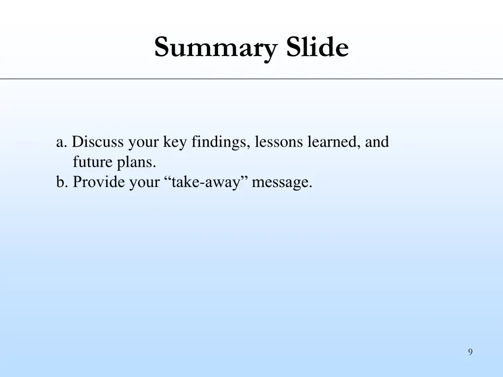 summary slide