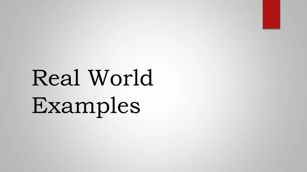 real world examples