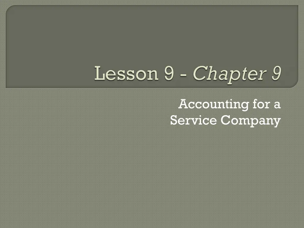 accounting for a service company