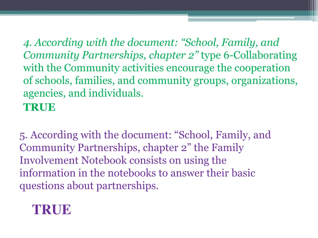 4 according with the document school family