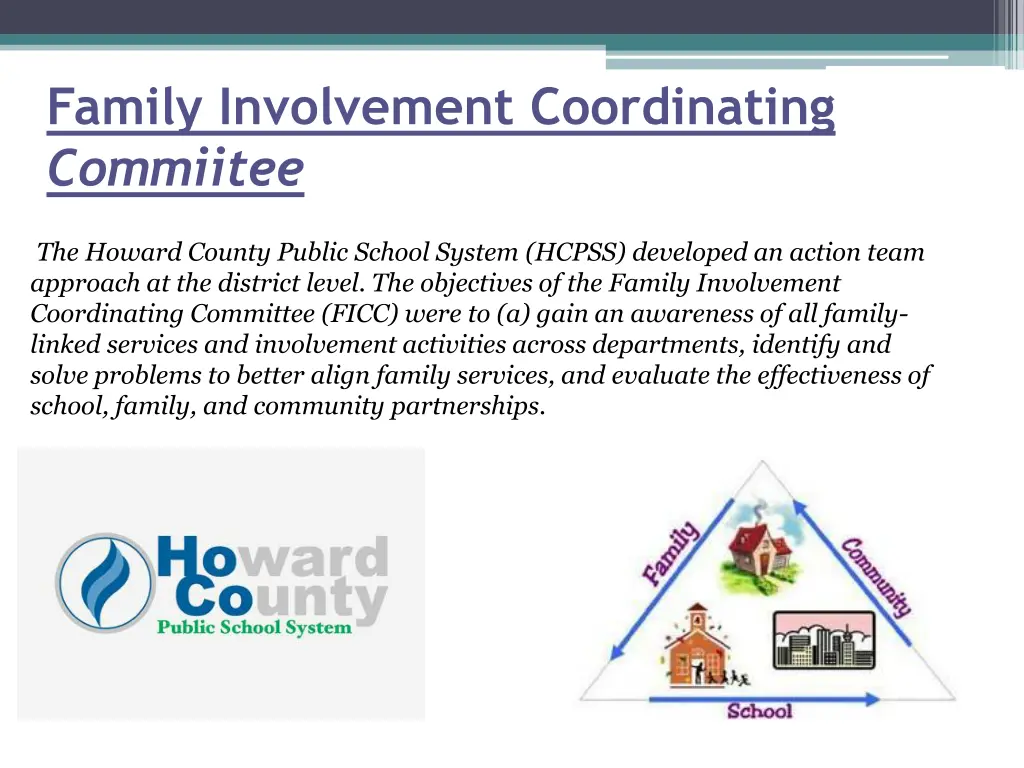 family involvement coordinating commiitee