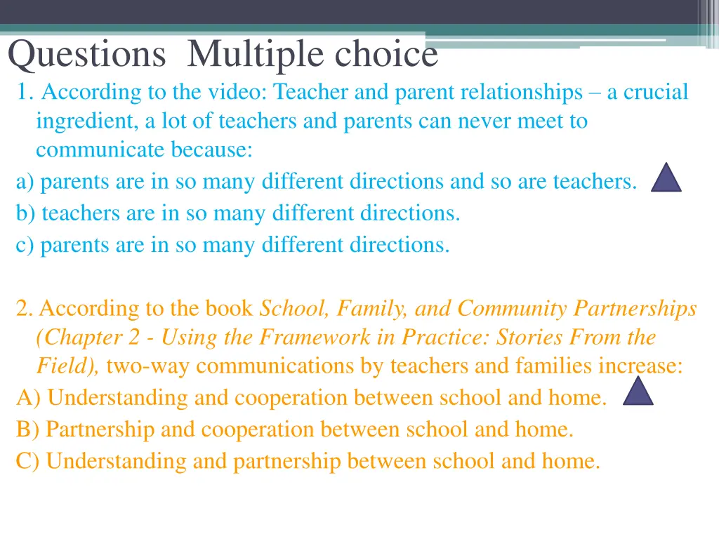 questions multiple choice 1 according