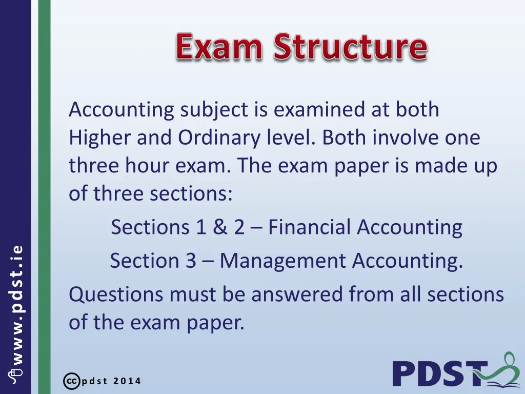 accounting subject is examined at both higher