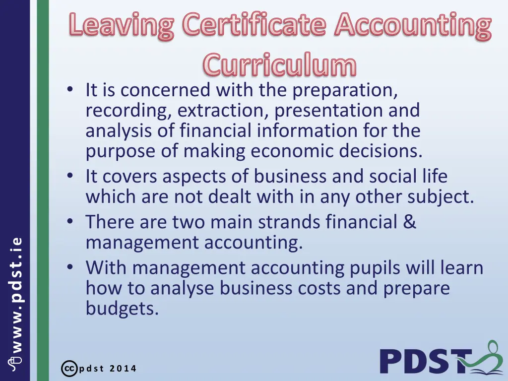 leaving certificate accounting curriculum