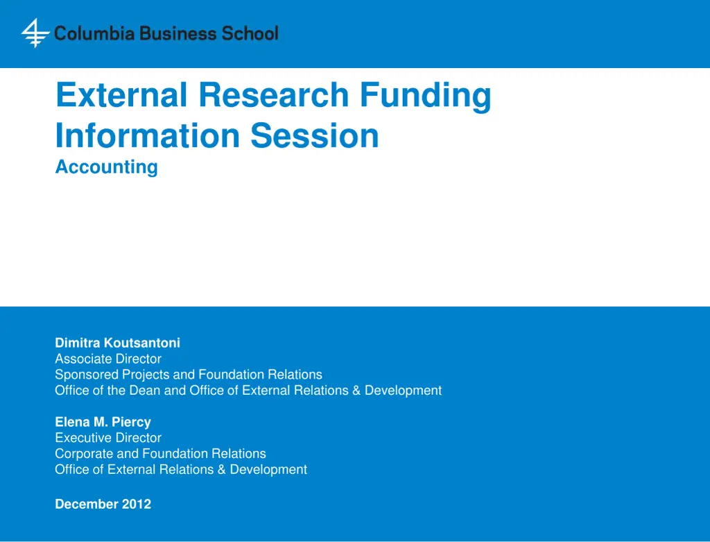 external research funding information session