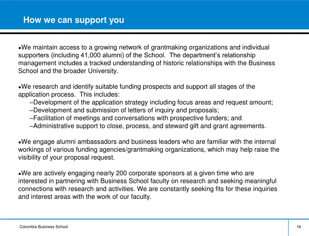 how we can support you