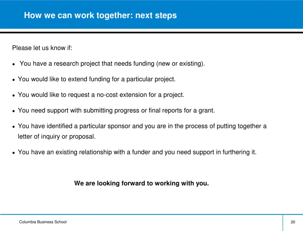 how we can work together next steps