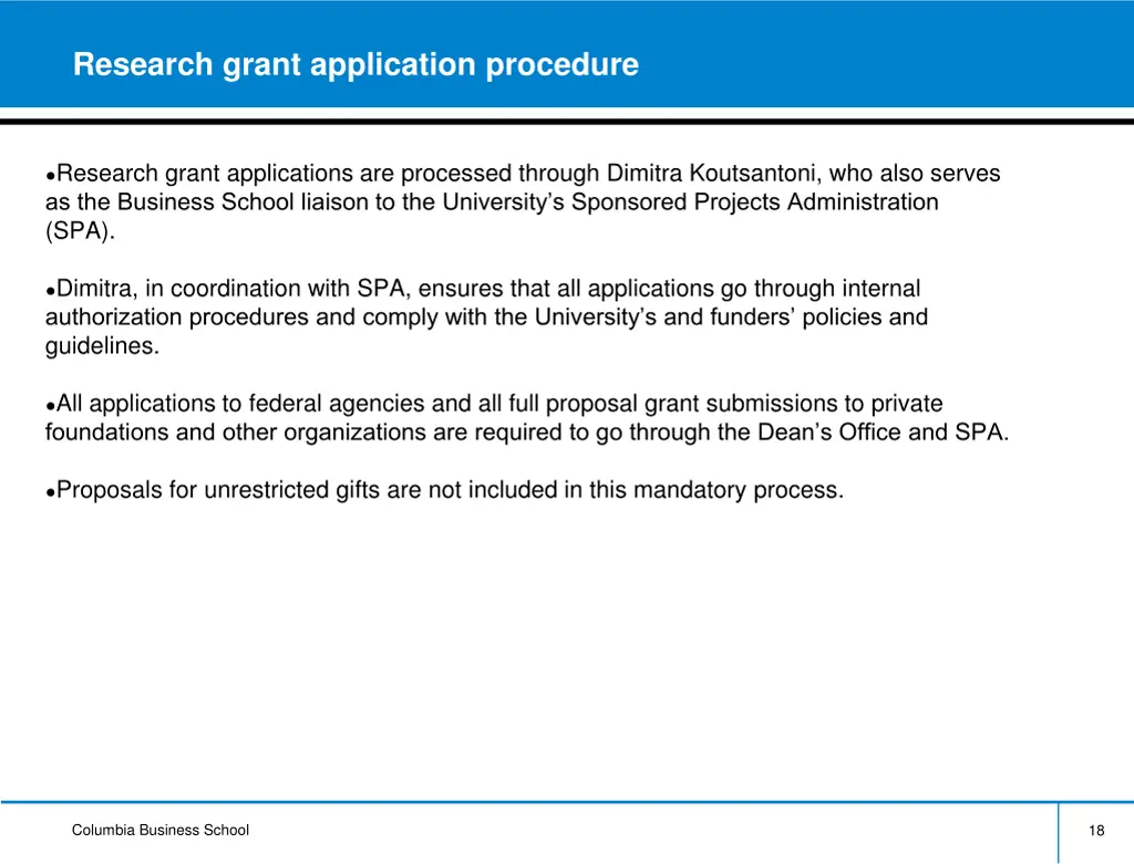 research grant application procedure