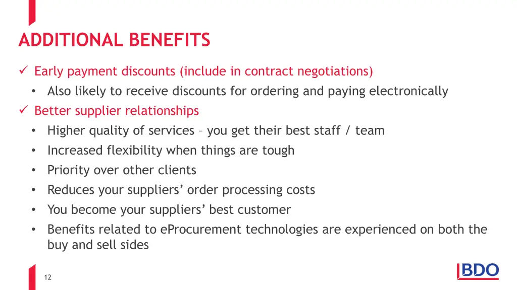 additional benefits