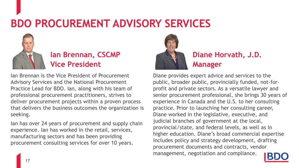 bdo procurement advisory services