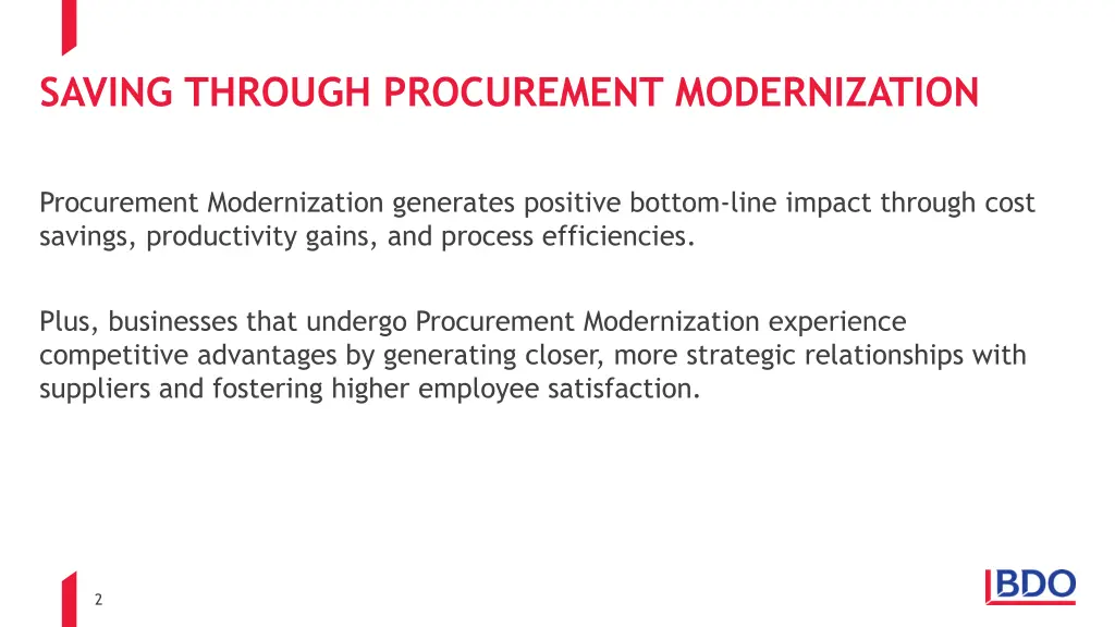 saving through procurement modernization 1