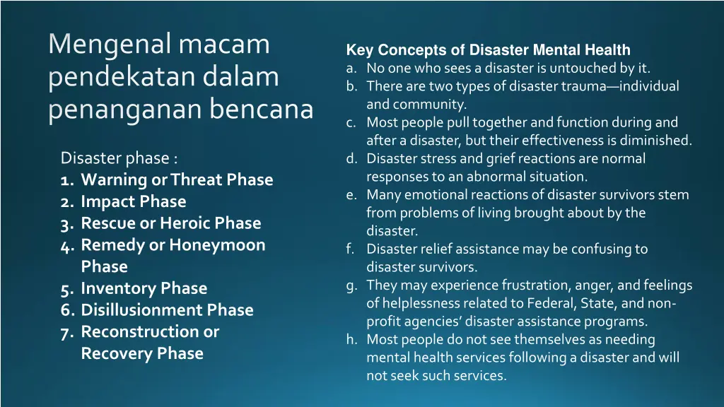 mengenal macam pendekatan dalam penanganan bencana