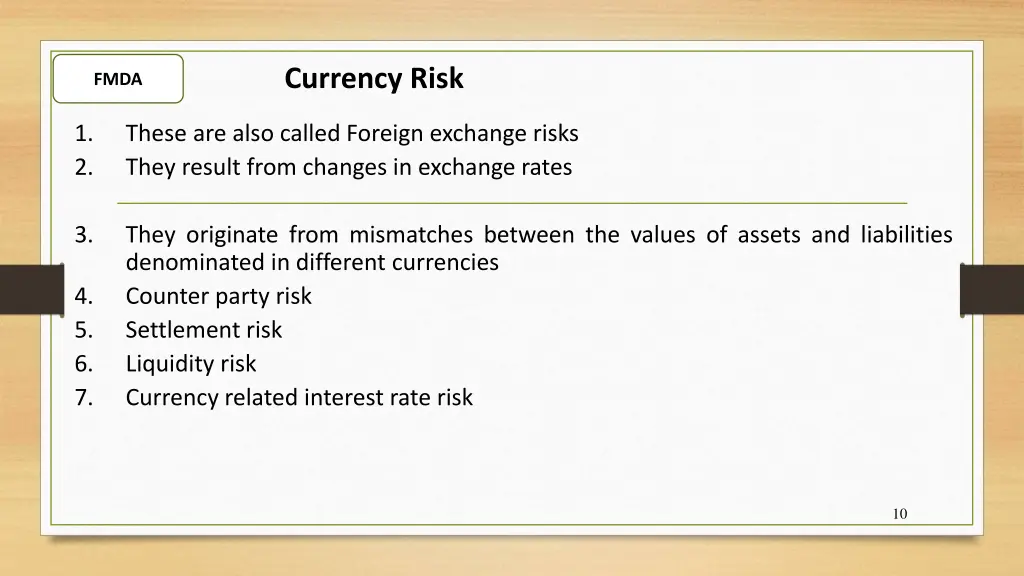currency risk