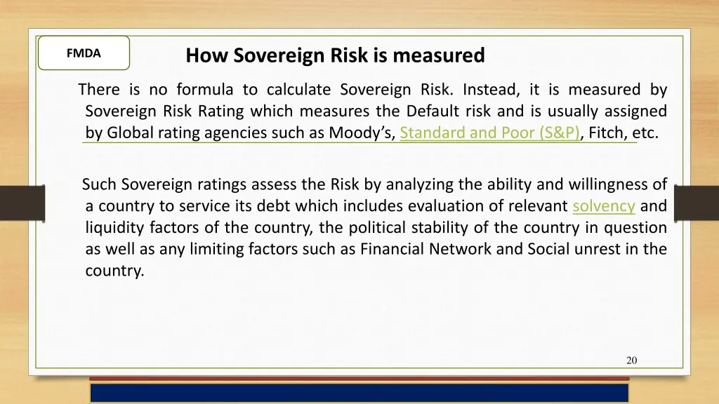 how sovereign risk is measured