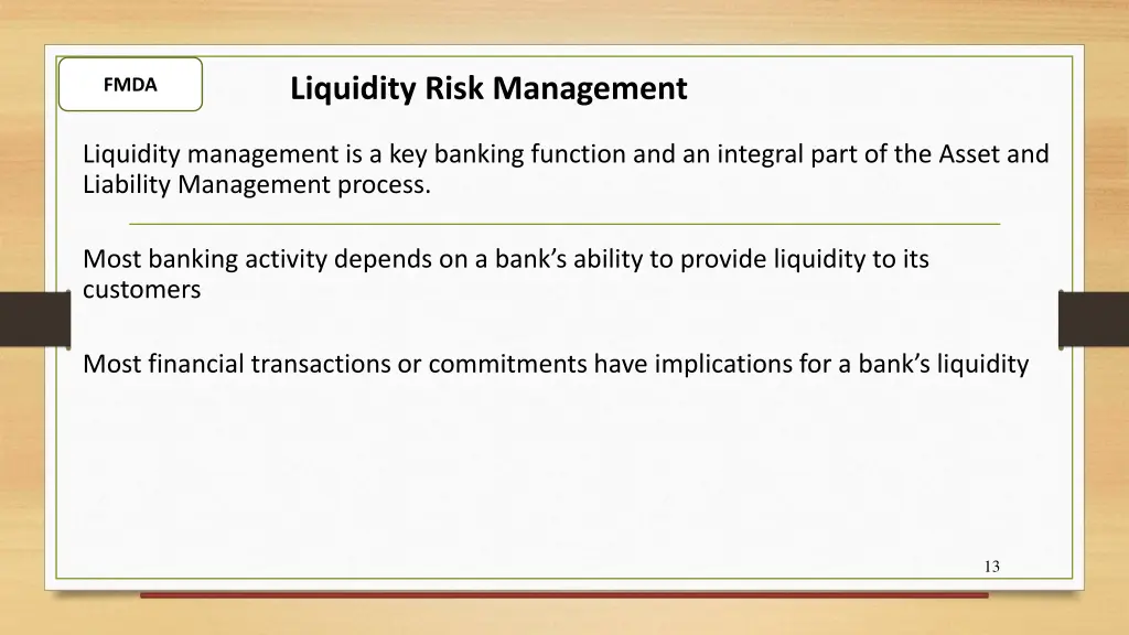 liquidity risk management