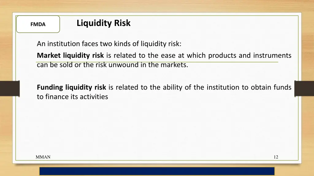 liquidity risk