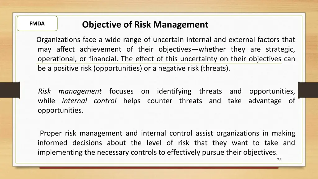 objective of risk management