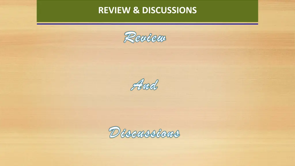 review discussions