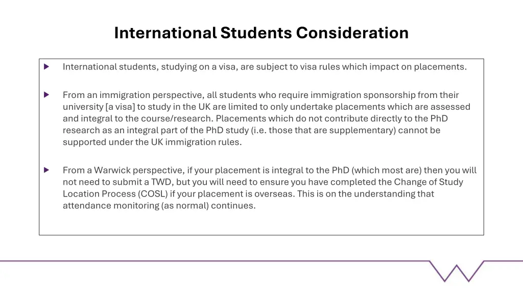 international students consideration