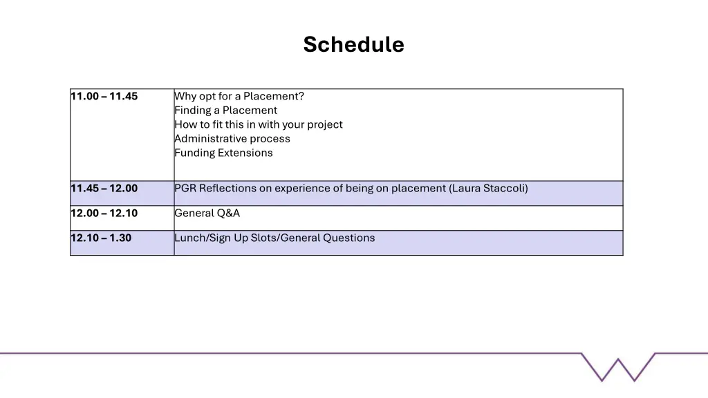 schedule