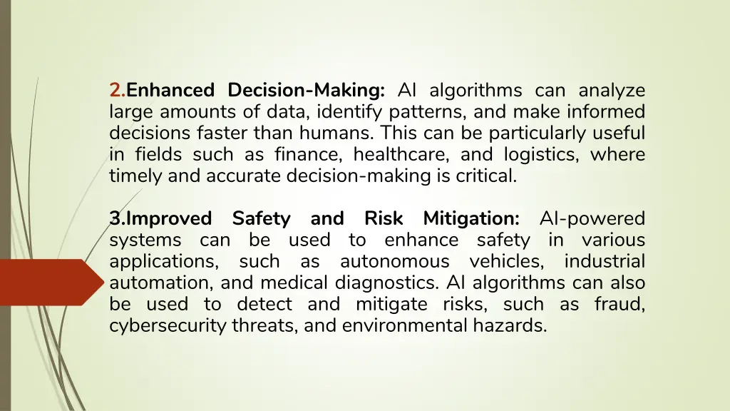 2 enhanced decision making ai algorithms