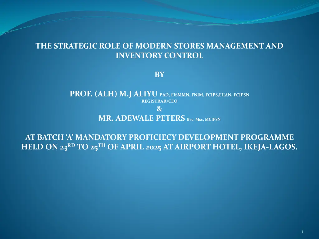 the strategic role of modern stores management