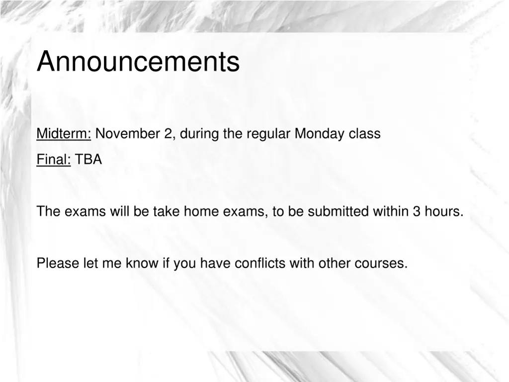 announcements