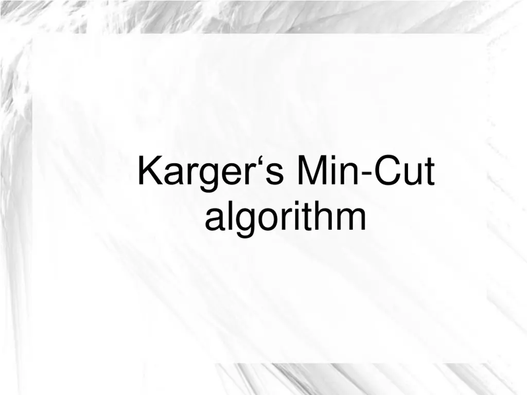 karger s min cut algorithm