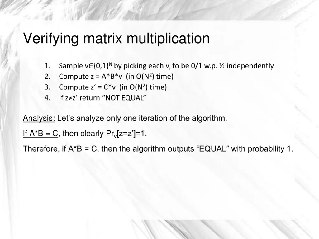 verifying matrix multiplication 2