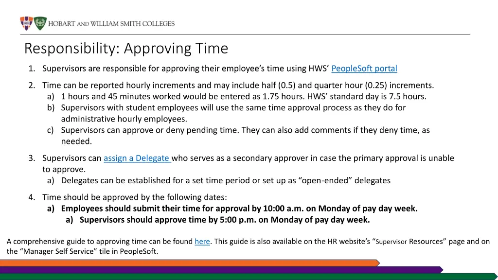 responsibility approving time