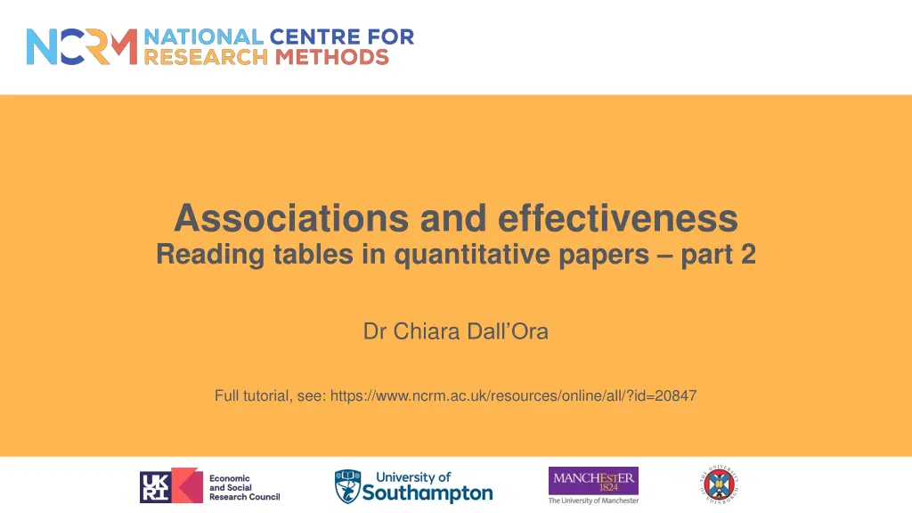 associations and effectiveness reading tables