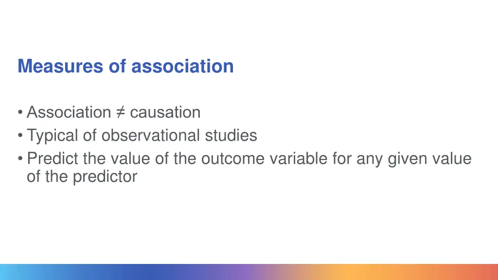 measures of association