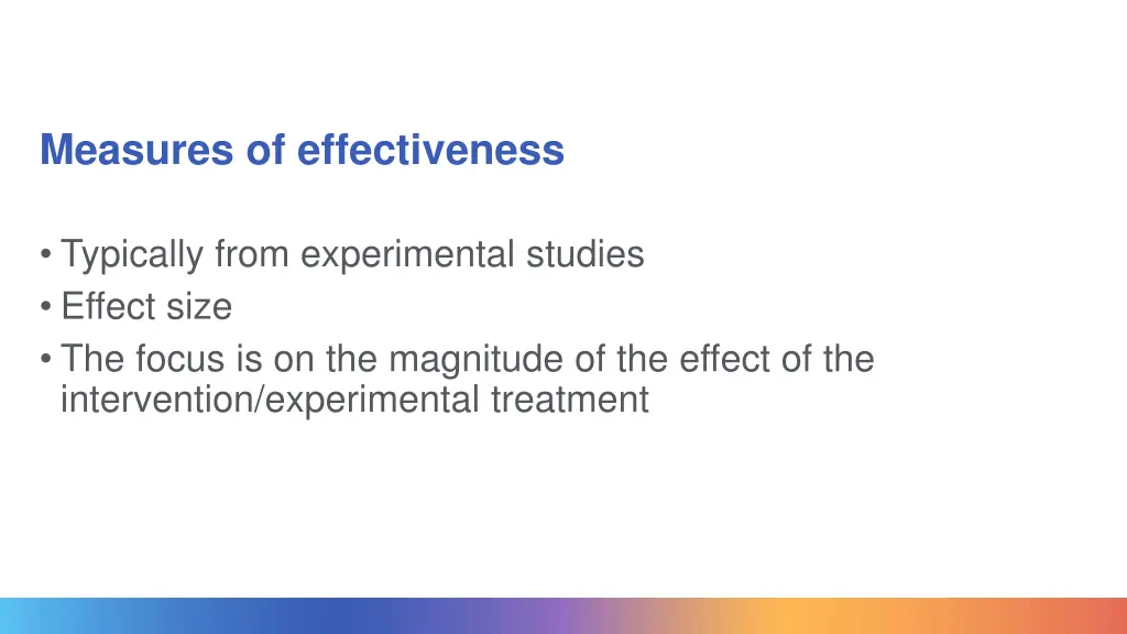 measures of effectiveness
