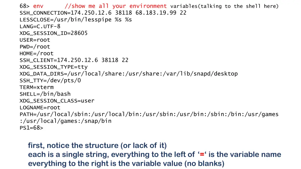 68 env ssh connection 174 250 12 6 38118