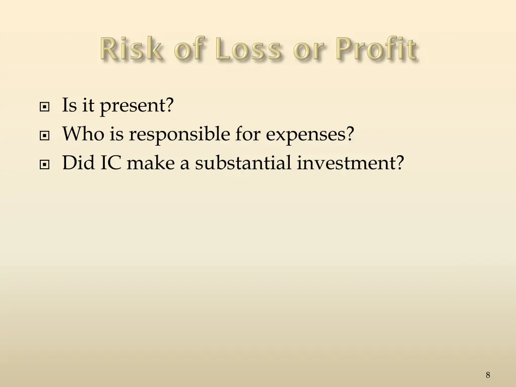 is it present who is responsible for expenses